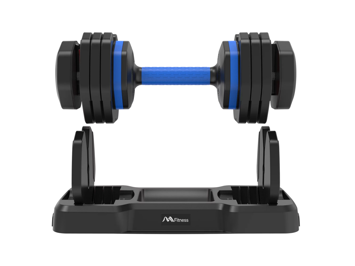 Adjustable Dumbbell - 55lb Single Dumbbell with Anti-Slip Handle, Fast Adjust Mass by Turning Handle with Tray, Exercise Fitness Dumbbell Suitable for Full Body Workout