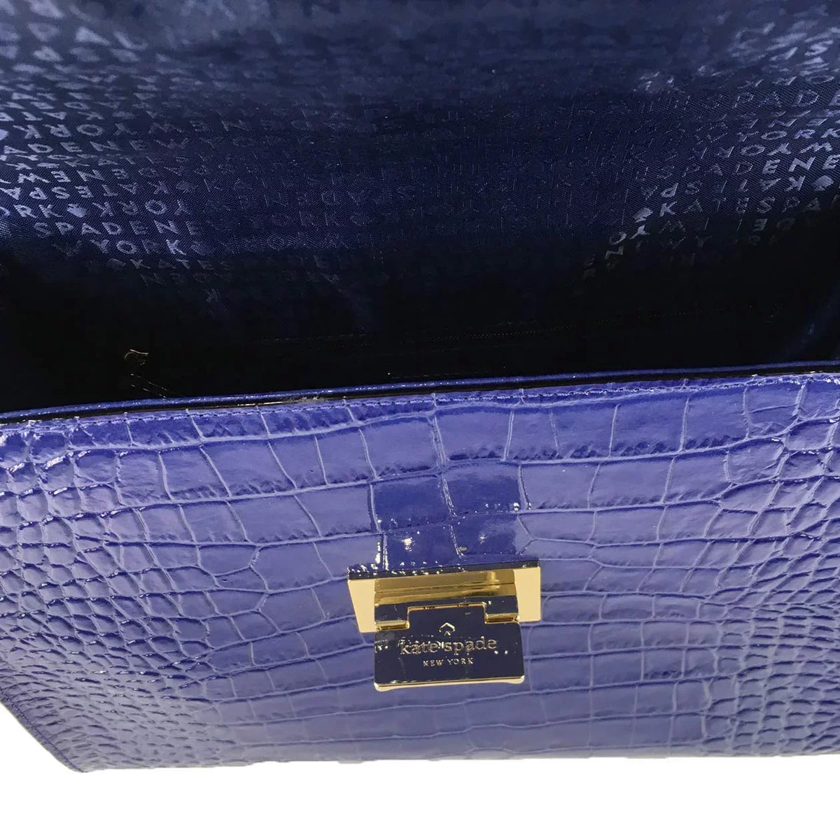 Kate Spade New York Knightsbridge Croco Leather Doris Satchel, Asilah Blue