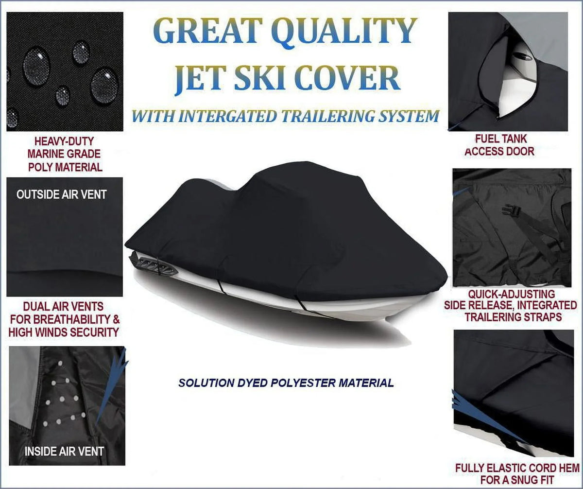 Jet 600 DENIER JetSki Cover Compatible for Sea Doo Sea-Doo Bombardier GTX 4 TEC SC 2003 2004 2005 Jetski Jet Ski PWC Cover