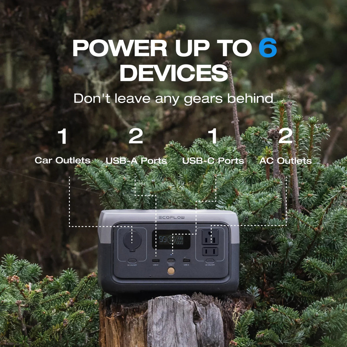 EcoFlow Portable Power Station RIVER 2 240,243wh LiFePO4 Battery/1 Hour Fast Charging, 600W Output Solar Generator (Solar Panel Optional) for Outdoor Camping,Home Use,RV,Walmart Exclusive